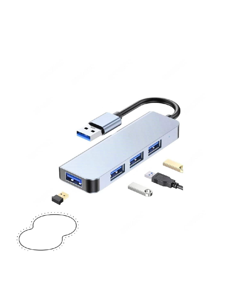 4-in-1 USB Hub Splitter Multi-Port USB 3.0 Adapter to USB3.0