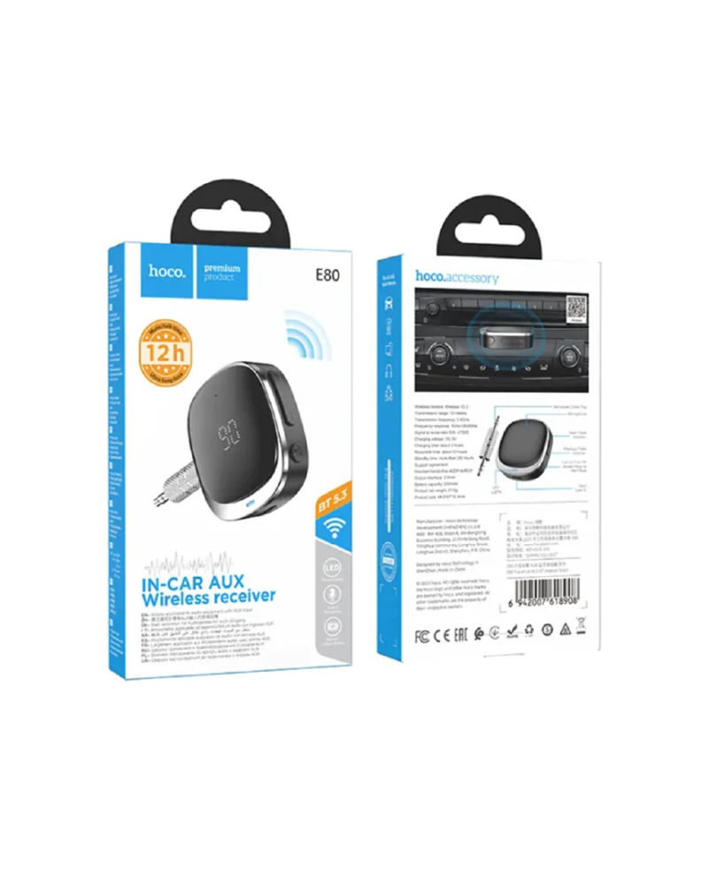 Hoco E80 Travel Car AUX BT Receiver