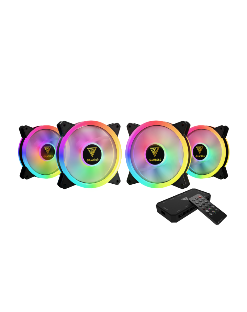 GAMDIAS AEOLUS M2-1204R BLACK 4*FANS HYDRAULIC 1500RPM