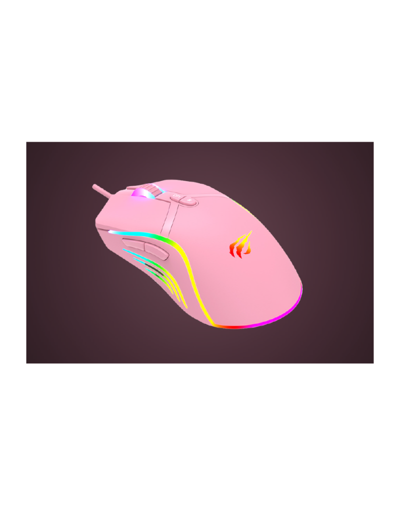 Havit, Ms1026 Rgb Backlit Programmable Gaming Mouse-Pink