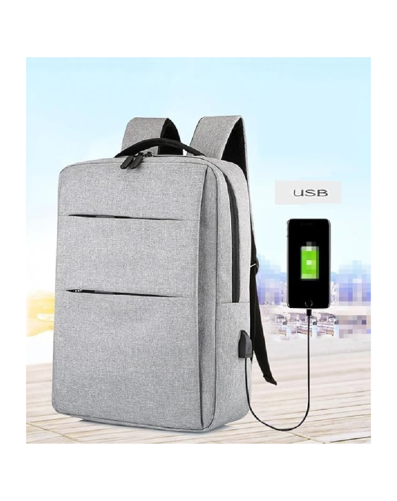 Grey Laptop Backpack Waterproof Electronics Protection
