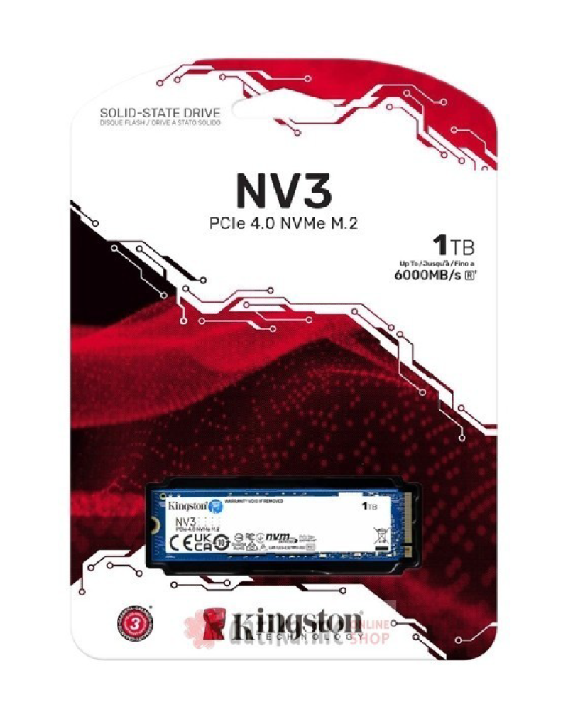 Kingston NV3 M.2 2280 1TB PCIe 4.0 x4 NVMe Internal Solid State Drive