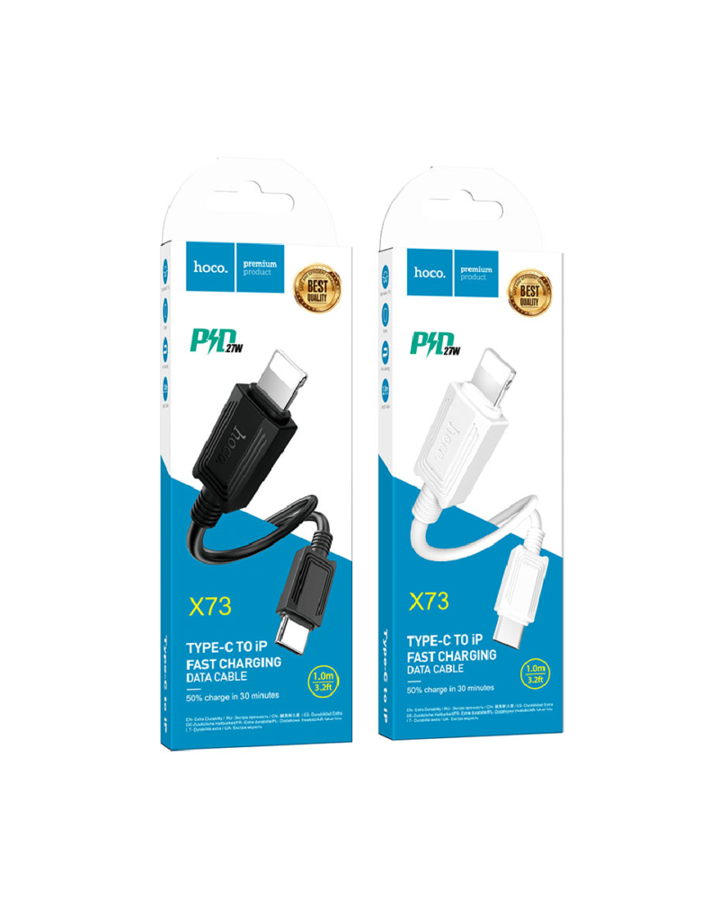 X73, Type-C to Lightning charging data cable, 1m