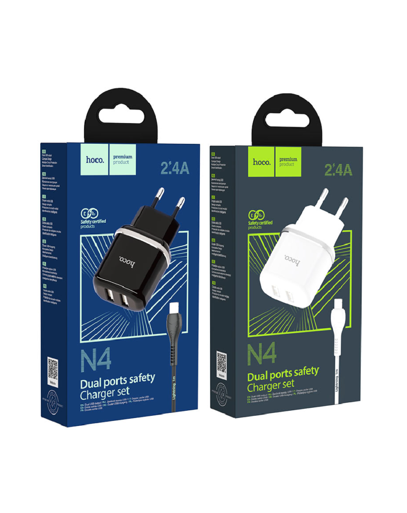N4 Aspiring wall charger, dual USB, 2.4A output