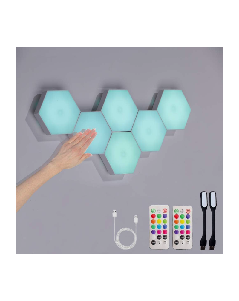 Hexagon LED Lights – DIY RGB Hexagon Wall Decoration Light Panels – USB